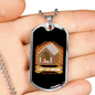 Dog's Day Off Dog House Necklace Stainless Steel or 18k Gold Dog Tag 24" Chain-Express Your Love Gifts