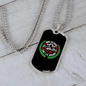 Dog's Day Off Green Necklace Stainless Steel or 18k Gold Dog Tag 24" Chain-Express Your Love Gifts
