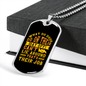 Dog's Day Off Yellow Necklace Stainless Steel or 18k Gold Dog Tag 24" Chain-Express Your Love Gifts