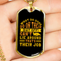 Dog's Day Off Yellow Necklace Stainless Steel or 18k Gold Dog Tag 24" Chain-Express Your Love Gifts