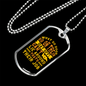 Dog's Day Off Yellow Necklace Stainless Steel or 18k Gold Dog Tag 24" Chain-Express Your Love Gifts