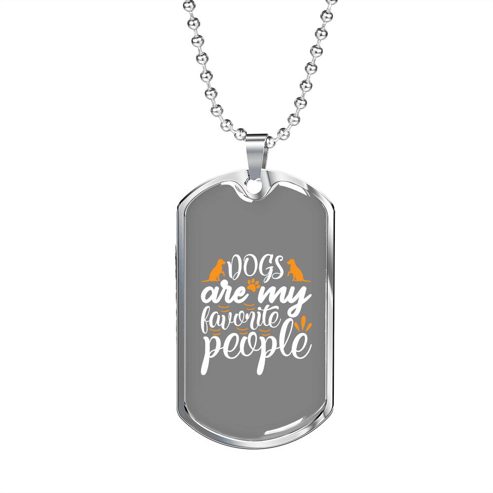 Dog's Favorite Necklace Stainless Steel or 18k Gold Dog Tag 24" Chain-Express Your Love Gifts