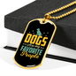 Dog's Favorite People Necklace Stainless Steel or 18k Gold Dog Tag 24" Chain-Express Your Love Gifts
