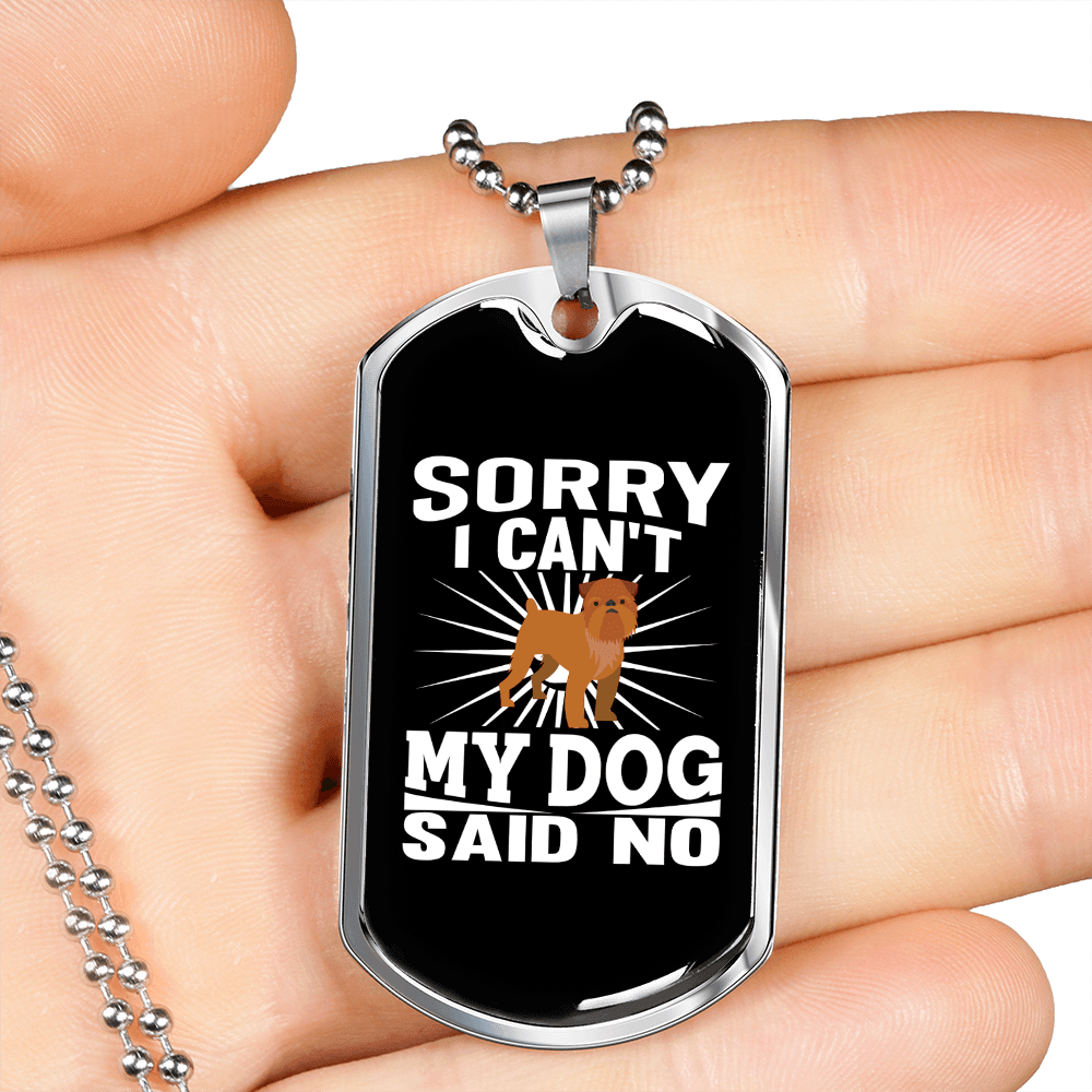 Dog Said No Necklace Stainless Steel or 18k Gold Dog Tag 24" Chain-Express Your Love Gifts