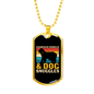 Dog Snuggles Necklace Stainless Steel or 18k Gold Dog Tag 24" Chain-Express Your Love Gifts