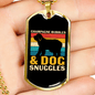 Dog Snuggles Necklace Stainless Steel or 18k Gold Dog Tag 24" Chain-Express Your Love Gifts
