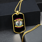 Dog Speaks Circle Necklace Stainless Steel or 18k Gold Dog Tag 24" Chain-Express Your Love Gifts