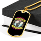Dog Speaks Circle Necklace Stainless Steel or 18k Gold Dog Tag 24" Chain-Express Your Love Gifts