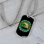 Dog Speaks Green Necklace Stainless Steel or 18k Gold Dog Tag 24" Chain-Express Your Love Gifts