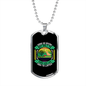 Dog Speaks Green Necklace Stainless Steel or 18k Gold Dog Tag 24" Chain-Express Your Love Gifts