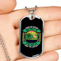 Dog Speaks Green Necklace Stainless Steel or 18k Gold Dog Tag 24" Chain-Express Your Love Gifts