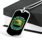 Dog Speaks Green Necklace Stainless Steel or 18k Gold Dog Tag 24" Chain-Express Your Love Gifts