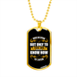 Dog Speaks Yellow Necklace Stainless Steel or 18k Gold Dog Tag 24" Chain-Express Your Love Gifts