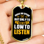 Dog Speaks Yellow White Necklace Stainless Steel or 18k Gold Dog Tag 24" Chain-Express Your Love Gifts