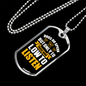 Dog Speaks Yellow White Necklace Stainless Steel or 18k Gold Dog Tag 24" Chain-Express Your Love Gifts