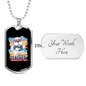 Dog Teacher Necklace Stainless Steel or 18k Gold Dog Tag 24" Chain-Express Your Love Gifts