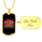 Dog Thinks I'm a Catch Purple Necklace Stainless Steel or 18k Gold Dog Tag 24" Chain-Express Your Love Gifts