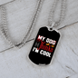 Dog Thinks I'm Cool Necklace Stainless Steel or 18k Gold Dog Tag 24" Chain-Express Your Love Gifts