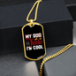 Dog Thinks I'm Cool Necklace Stainless Steel or 18k Gold Dog Tag 24" Chain-Express Your Love Gifts