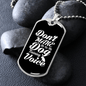 Dog Training Voice White Necklace Stainless Steel or 18k Gold Dog Tag 24" Chain-Express Your Love Gifts