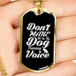 Dog Training Voice White Necklace Stainless Steel or 18k Gold Dog Tag 24" Chain-Express Your Love Gifts