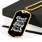 Dog Training Voice White Necklace Stainless Steel or 18k Gold Dog Tag 24" Chain-Express Your Love Gifts