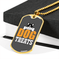 Dog Treats Necklace Stainless Steel or 18k Gold Dog Tag 24" Chain-Express Your Love Gifts