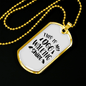Dog Walking Necklace Stainless Steel or 18k Gold Dog Tag 24" Chain-Express Your Love Gifts