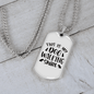 Dog Walking Necklace Stainless Steel or 18k Gold Dog Tag 24" Chain-Express Your Love Gifts