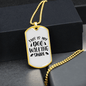 Dog Walking Necklace Stainless Steel or 18k Gold Dog Tag 24" Chain-Express Your Love Gifts