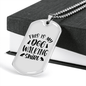 Dog Walking Necklace Stainless Steel or 18k Gold Dog Tag 24" Chain-Express Your Love Gifts
