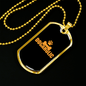 Dogaholic Orange Necklace Stainless Steel or 18k Gold Dog Tag 24" Chain-Express Your Love Gifts