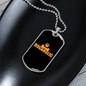 Dogaholic Orange Necklace Stainless Steel or 18k Gold Dog Tag 24" Chain-Express Your Love Gifts