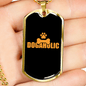 Dogaholic Orange Necklace Stainless Steel or 18k Gold Dog Tag 24" Chain-Express Your Love Gifts