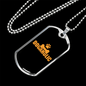 Dogaholic Orange Necklace Stainless Steel or 18k Gold Dog Tag 24" Chain-Express Your Love Gifts