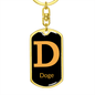 Doge Crypto Cryptocurrency Keychain Stainless Steel or 18k Gold Dog Tag Keyring-Express Your Love Gifts