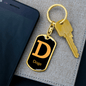 Doge Crypto Cryptocurrency Keychain Stainless Steel or 18k Gold Dog Tag Keyring-Express Your Love Gifts