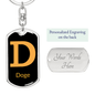 Doge Crypto Cryptocurrency Keychain Stainless Steel or 18k Gold Dog Tag Keyring-Express Your Love Gifts
