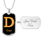Doge Crypto Necklace Stainless Steel or 18k Gold Dog Tag 24" Chain-Express Your Love Gifts