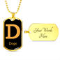 Doge Crypto Necklace Stainless Steel or 18k Gold Dog Tag 24" Chain-Express Your Love Gifts