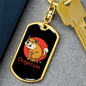 Dogecoin Crypto Keychain Stainless Steel or 18k Gold Dog Tag Keyring-Express Your Love Gifts