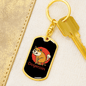 Dogecoin Crypto Keychain Stainless Steel or 18k Gold Dog Tag Keyring-Express Your Love Gifts