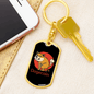 Dogecoin Crypto Keychain Stainless Steel or 18k Gold Dog Tag Keyring-Express Your Love Gifts