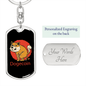 Dogecoin Crypto Keychain Stainless Steel or 18k Gold Dog Tag Keyring-Express Your Love Gifts