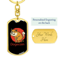 Dogecoin Crypto Keychain Stainless Steel or 18k Gold Dog Tag Keyring-Express Your Love Gifts