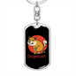Dogecoin Crypto Keychain Stainless Steel or 18k Gold Dog Tag Keyring-Express Your Love Gifts