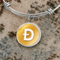 Dogecoin (DOGE) Bracelet Stainless Steel or 18k Gold Circle Bangle-Express Your Love Gifts