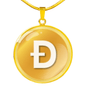 Dogecoin (DOGE) Circle Necklace Stainless Steel or 18k Gold 18-22"-Express Your Love Gifts