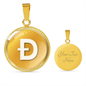 Dogecoin (DOGE) Circle Necklace Stainless Steel or 18k Gold 18-22"-Express Your Love Gifts