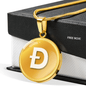 Dogecoin (DOGE) Circle Necklace Stainless Steel or 18k Gold 18-22"-Express Your Love Gifts